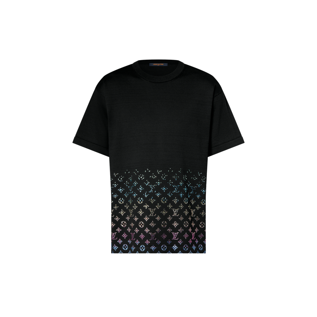 Camiseta de Manga Curta com Monogram Degradé em Cristais - Ready